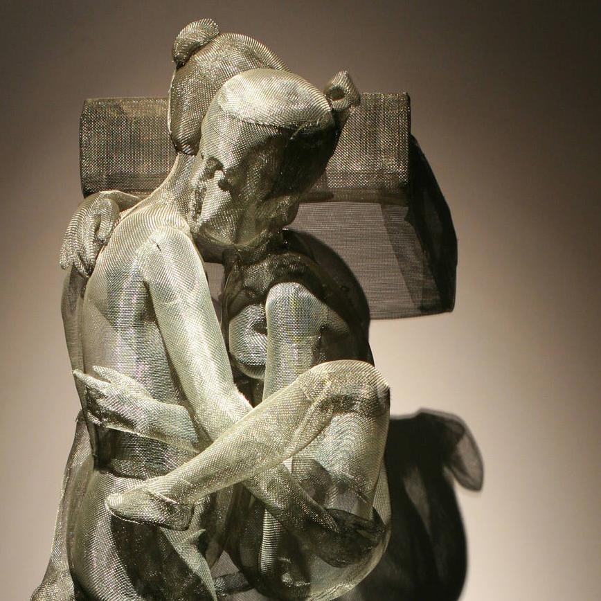 Scultura - Intimità (rete in acciaio inox) - Sculpture Contemporaneo di Unknown