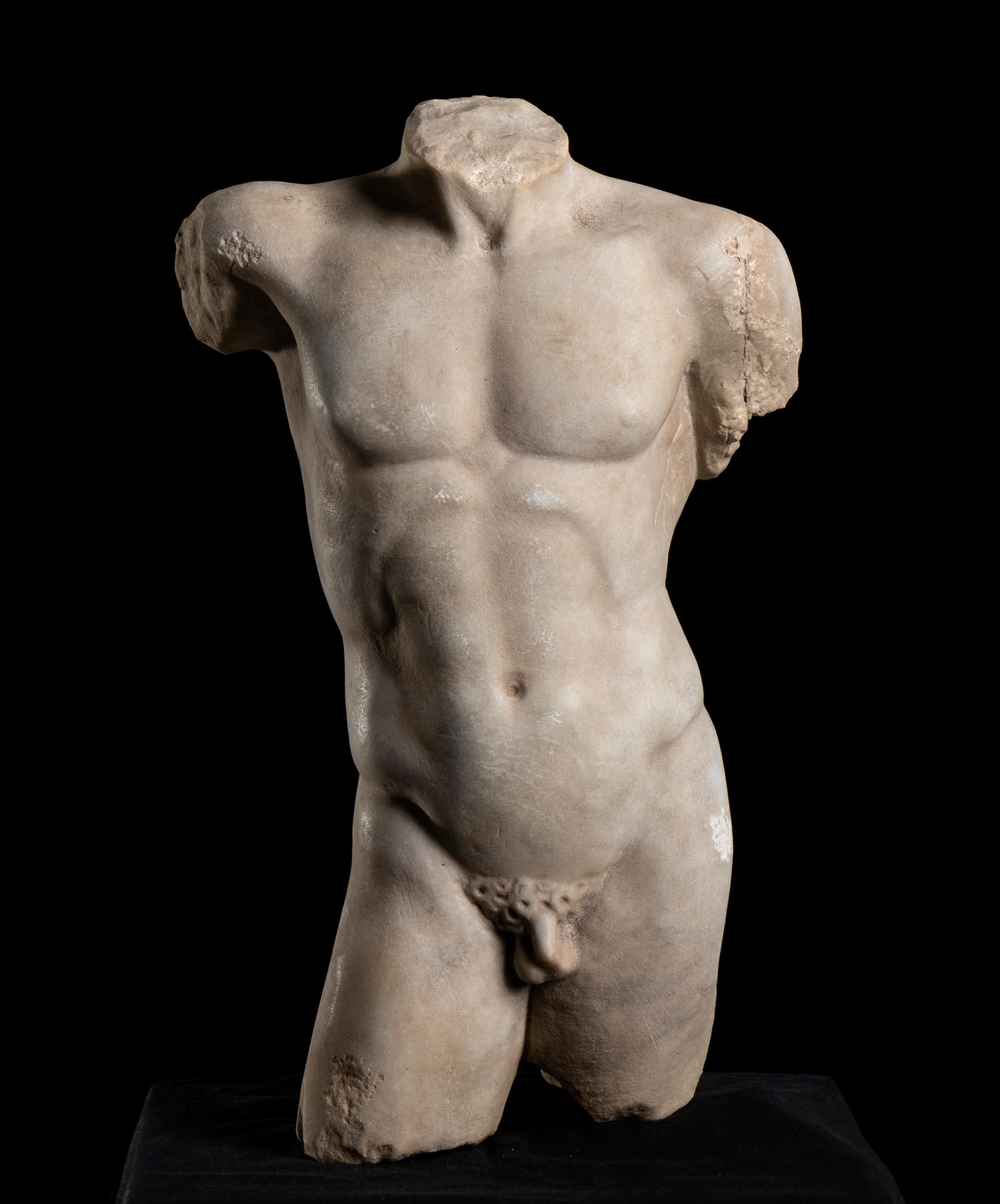 Unknown Nude Sculpture - Sculpture  Marble Torso Classical Greek of Doryphoros After Polykleitos  