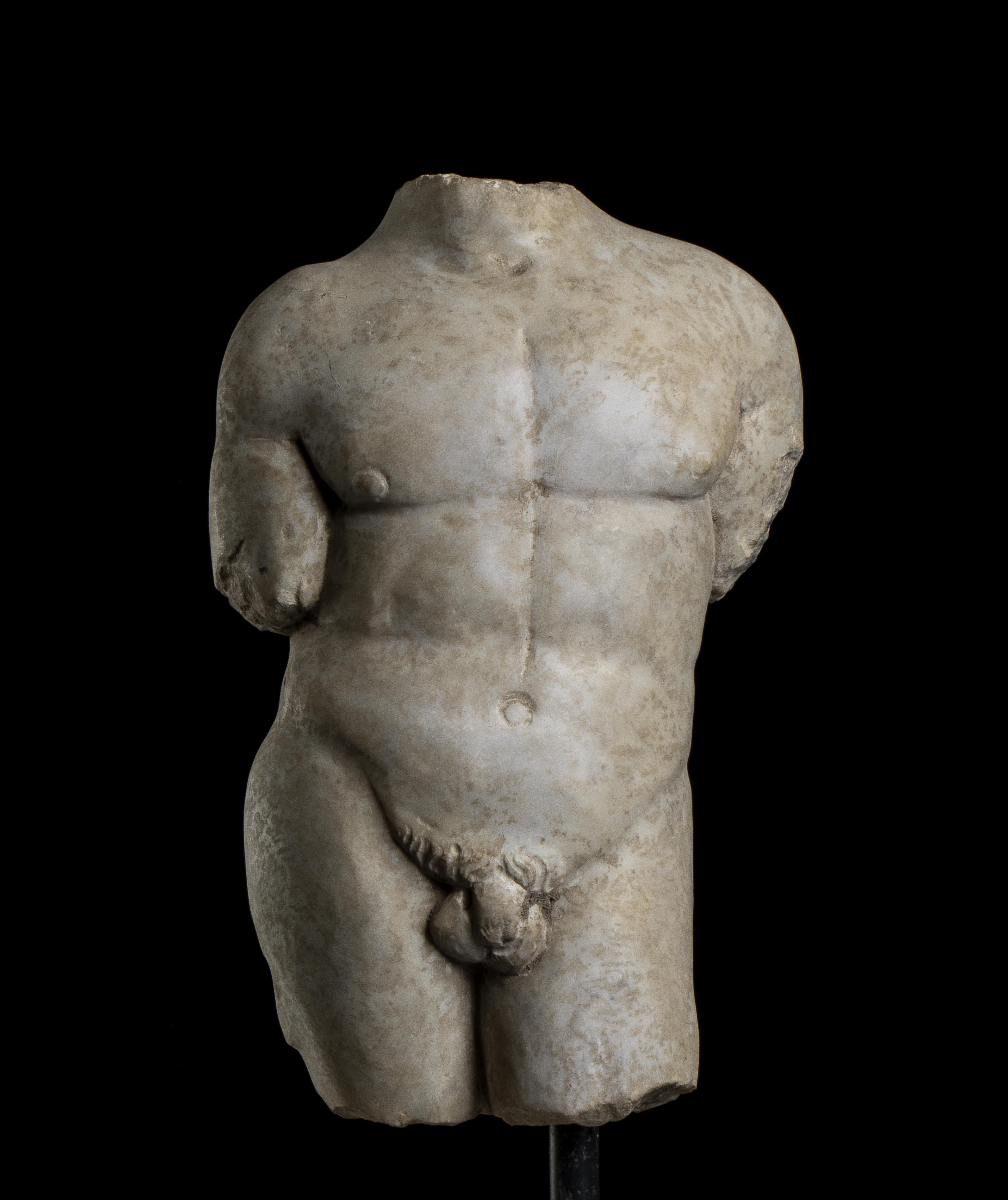 Sculpture Marble Torso Man Classical Roman Grand Tour Style 20th Century italian For Sale 1