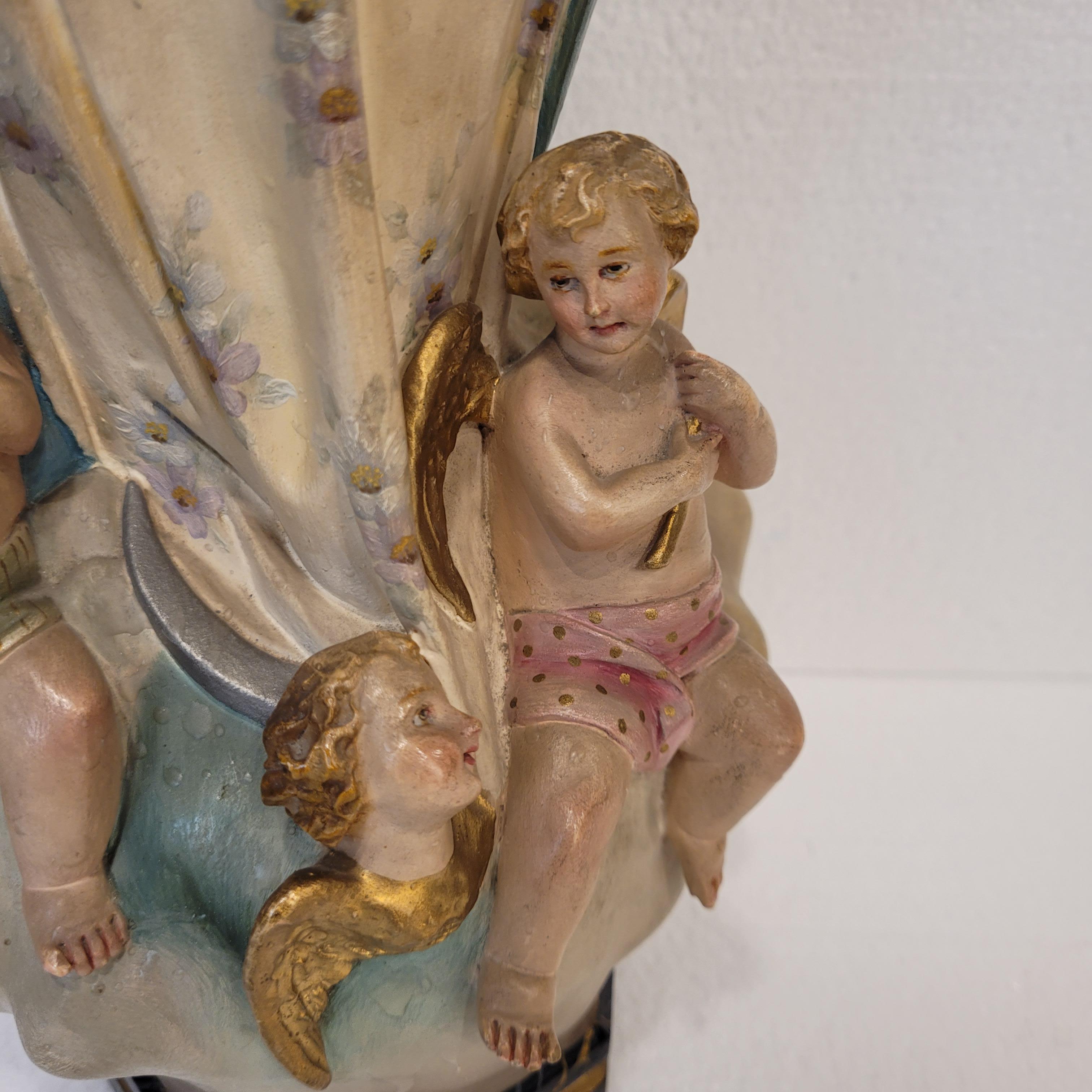 Sculpture of the Virgin Mary Immaculate Conception, Olot School, Catalonia Spain For Sale 11