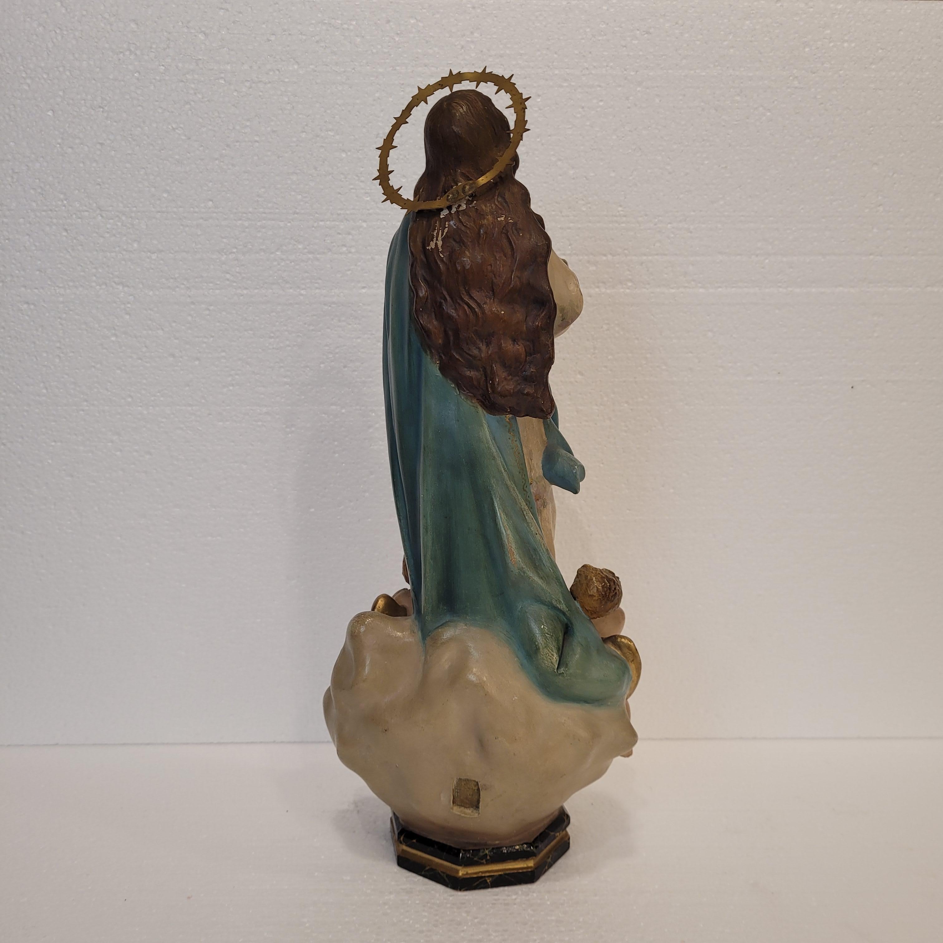 Sculpture of the Virgin Mary Immaculate Conception, Olot School, Catalonia Spain For Sale 12
