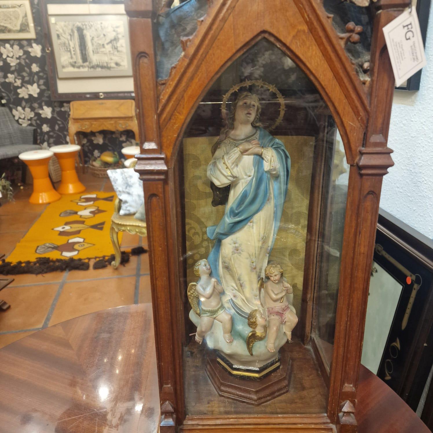 Sculpture of the Virgin Mary Immaculate Conception, Olot School, Catalonia Spain For Sale 16