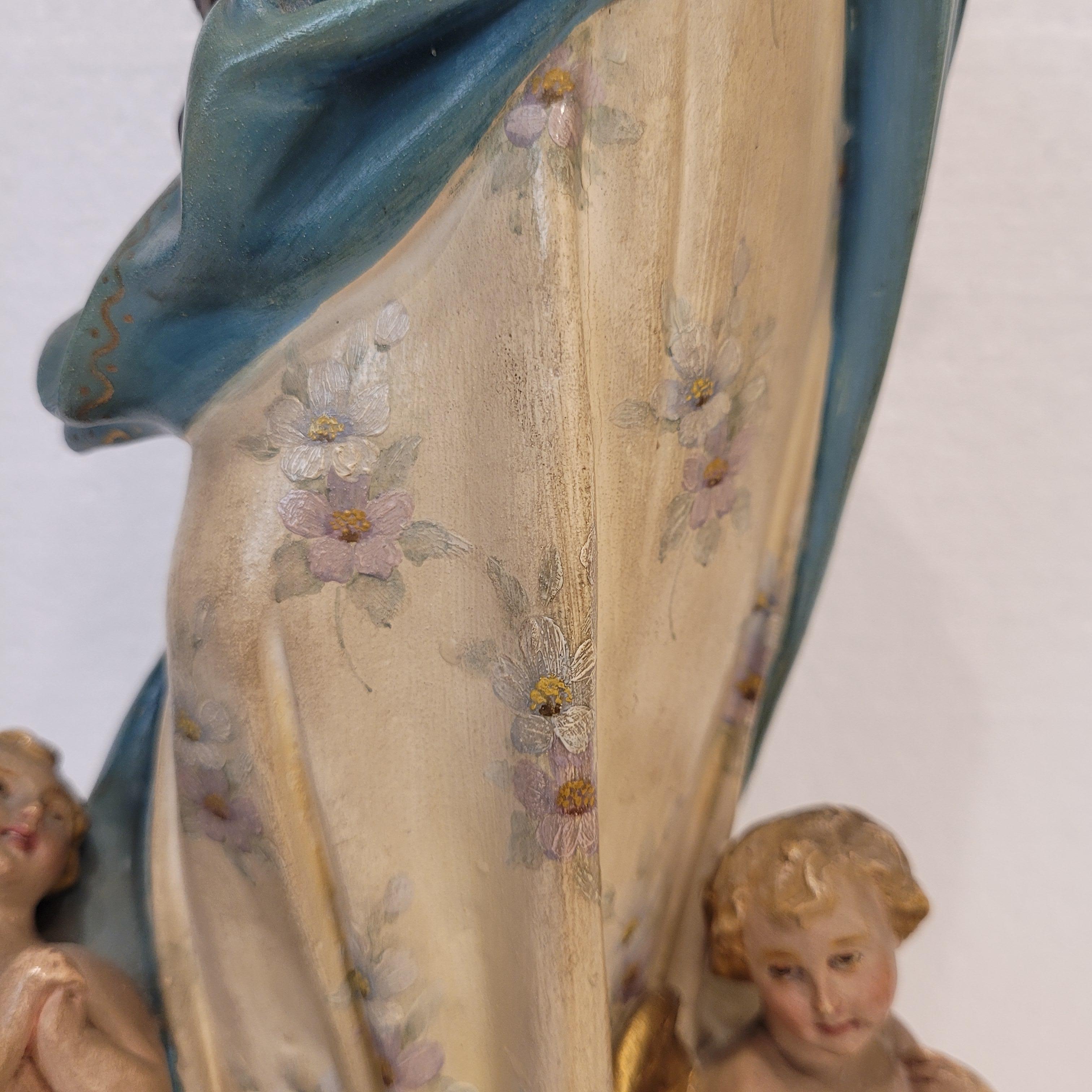 Sculpture of the Virgin Mary Immaculate Conception, Olot School, Catalonia Spain For Sale 6