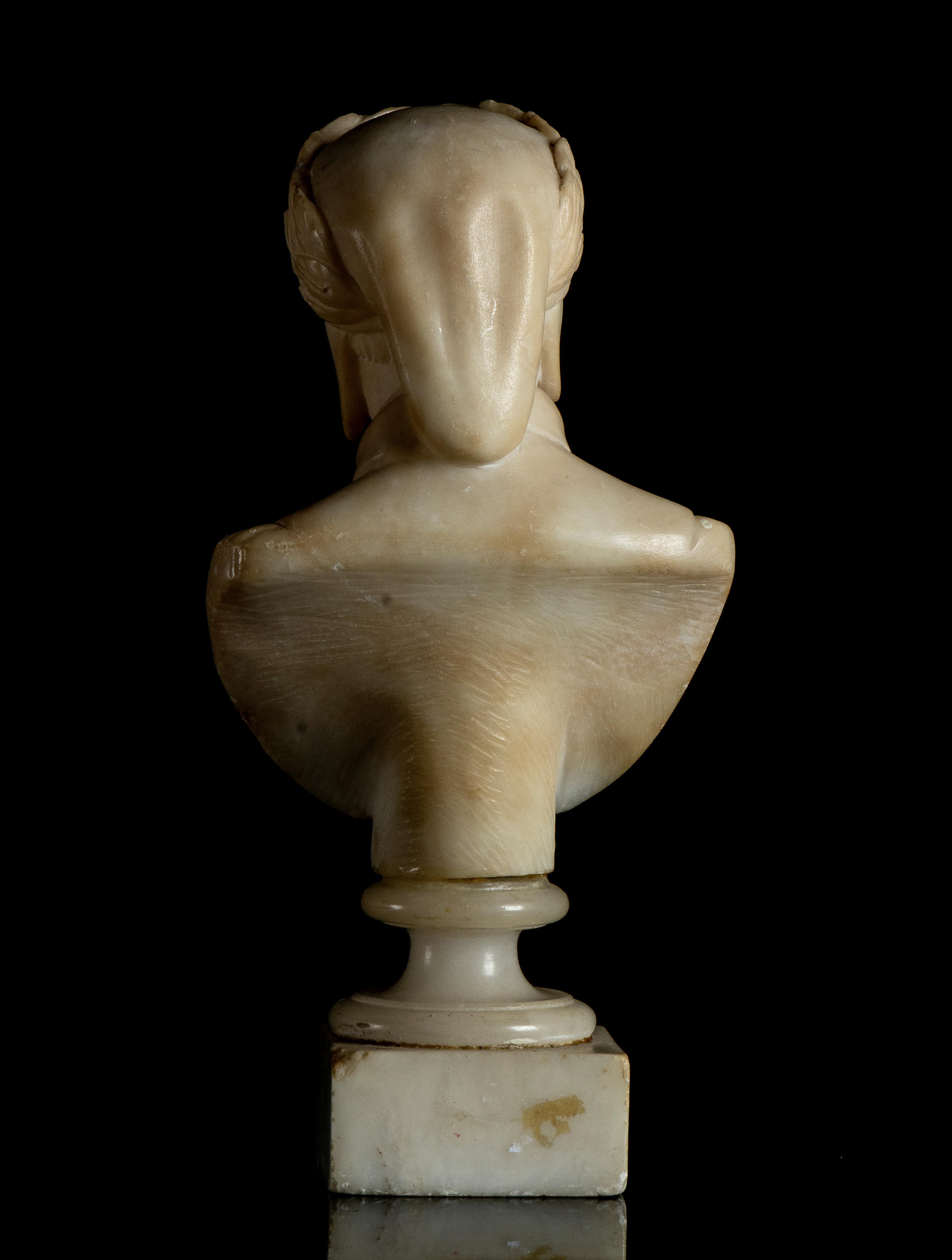 a portrait bust in alabaster marble of the 