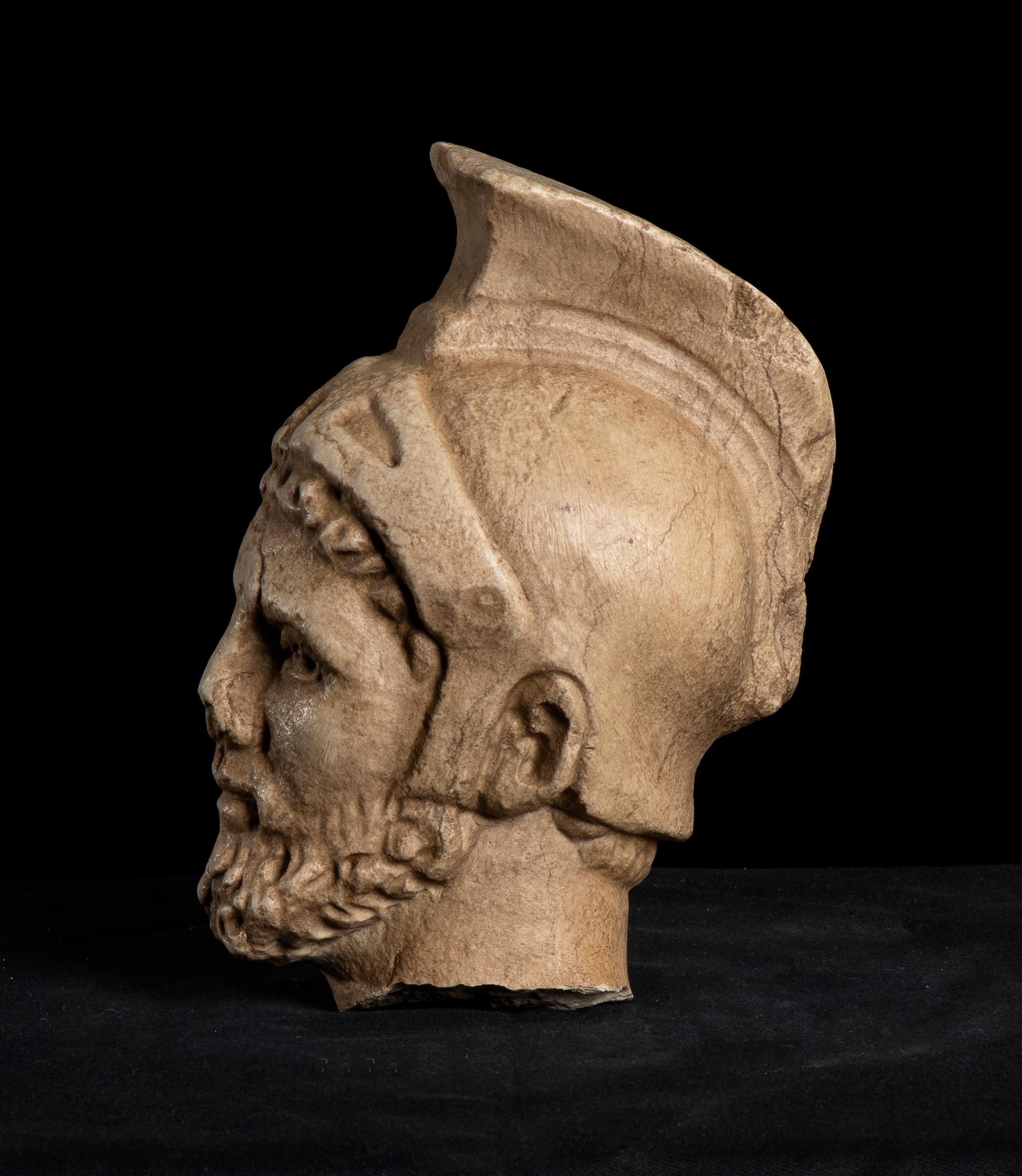 Sculpture Roman Marble Head of  General Maximus Decimus Meridius Gladiator 4