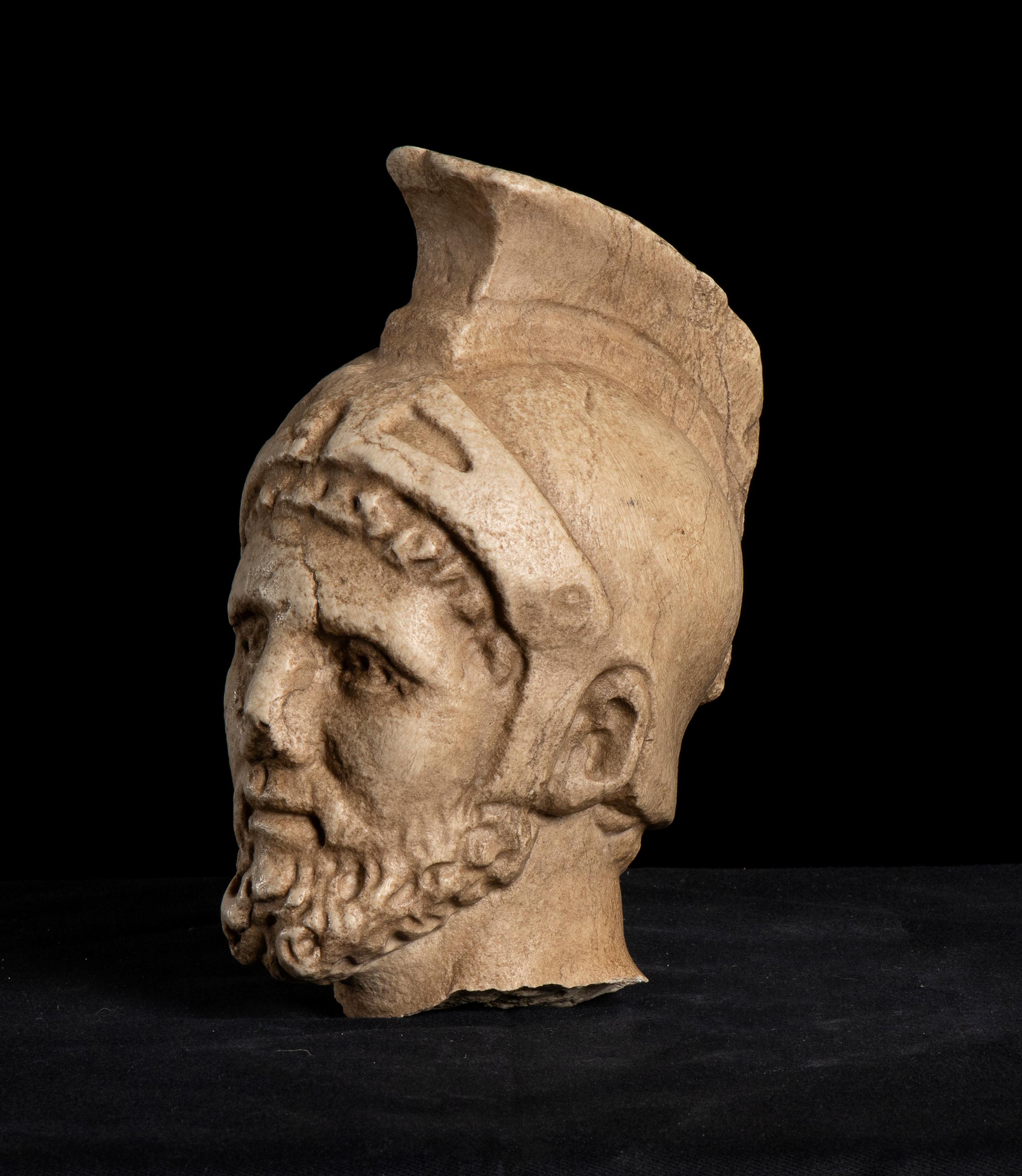 Sculpture Roman Marble Head of  General Maximus Decimus Meridius Gladiator 5