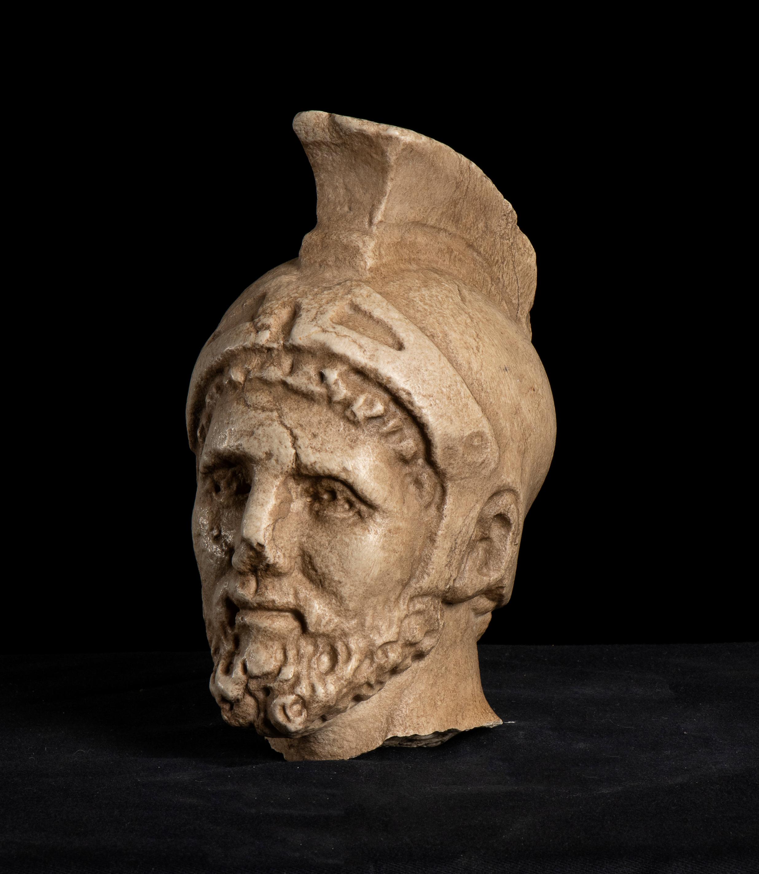 Sculpture Roman Marble Head of  General Maximus Decimus Meridius Gladiator 6