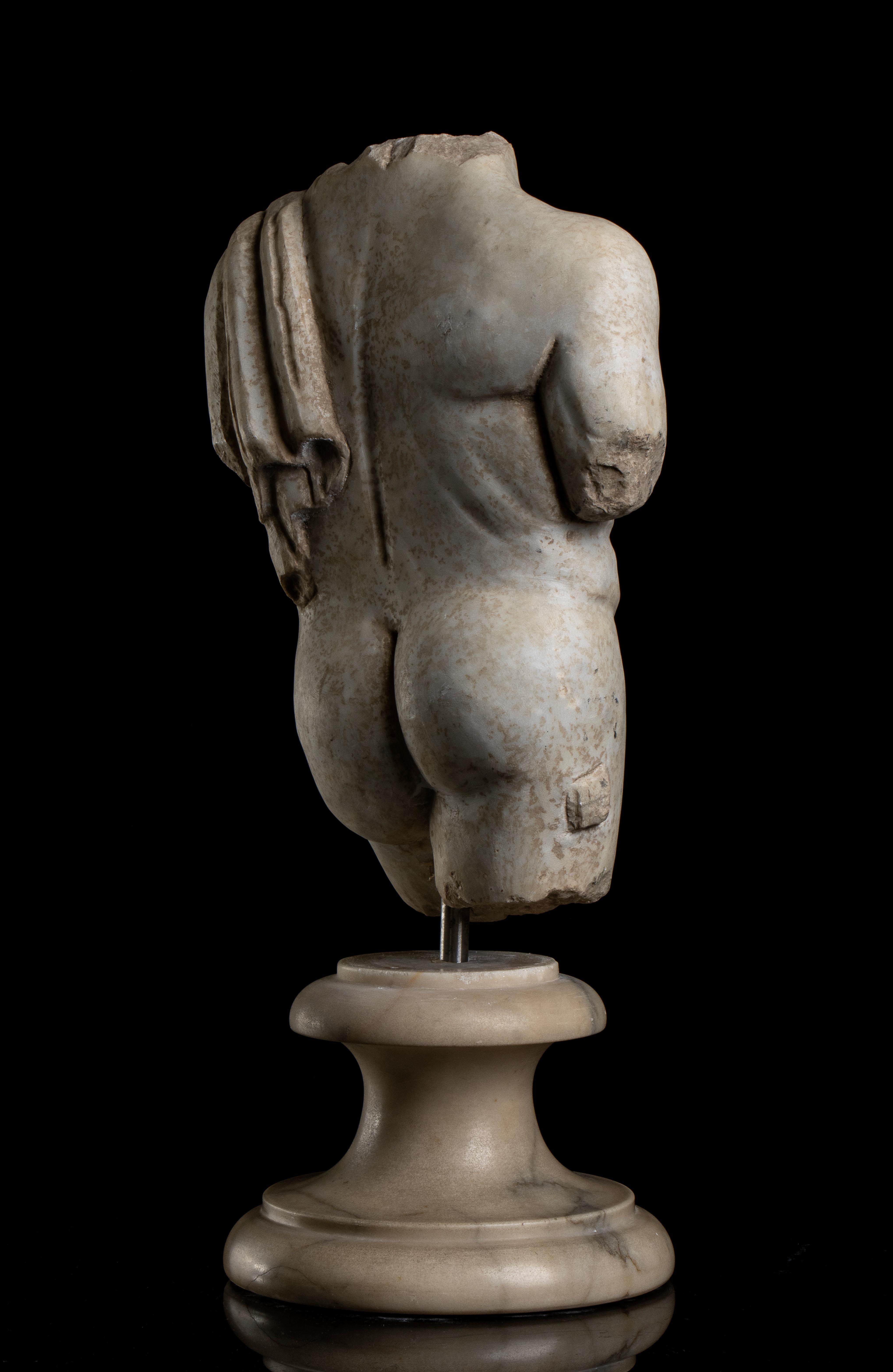 Skulptur Torso aus weißem Marmor der Herakel, Skulptur  Klassisch-klassisches italienisches Grand Tour-Stil  im Angebot 1