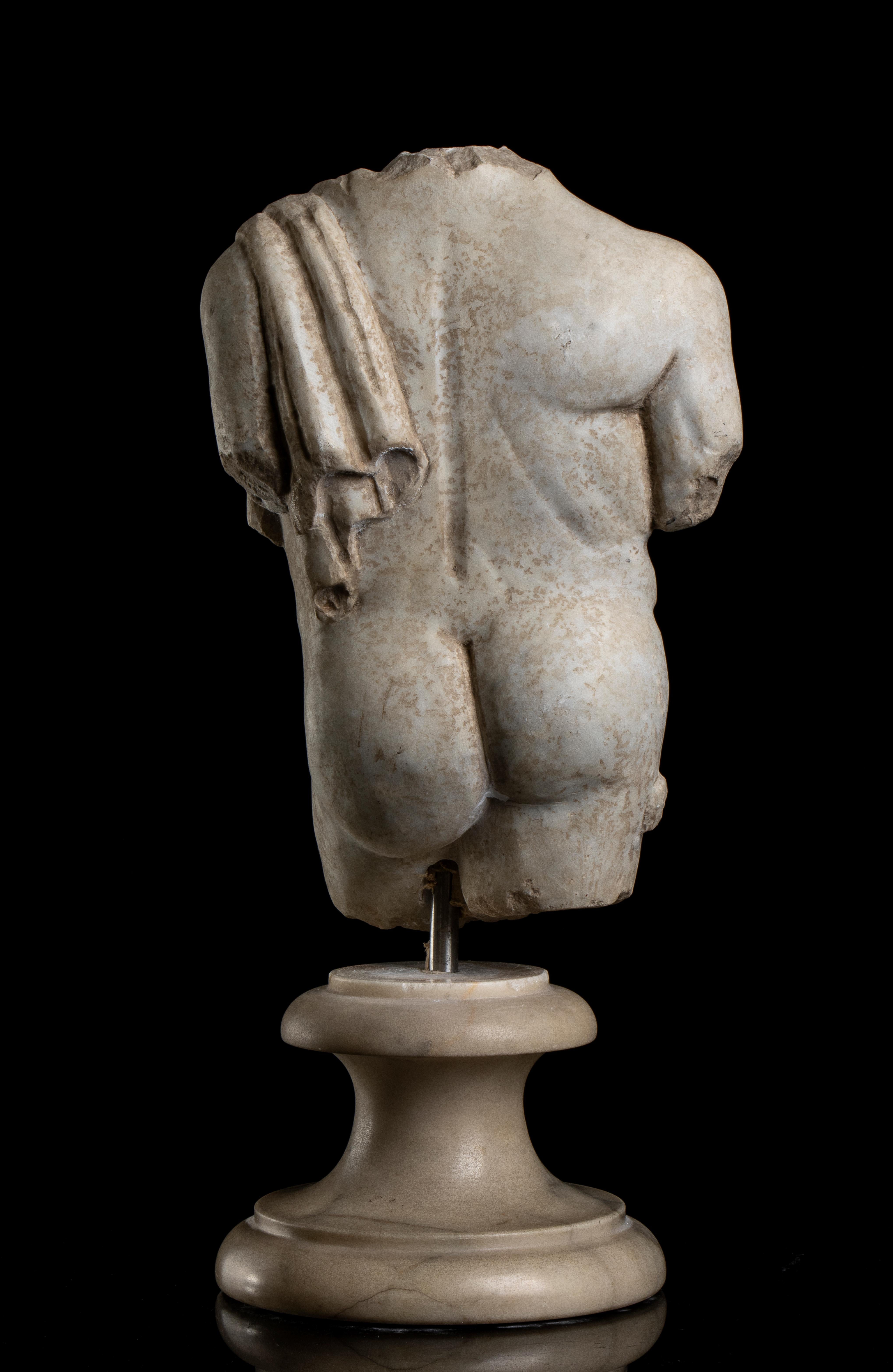 Skulptur Torso aus weißem Marmor der Herakel, Skulptur  Klassisch-klassisches italienisches Grand Tour-Stil  im Angebot 2