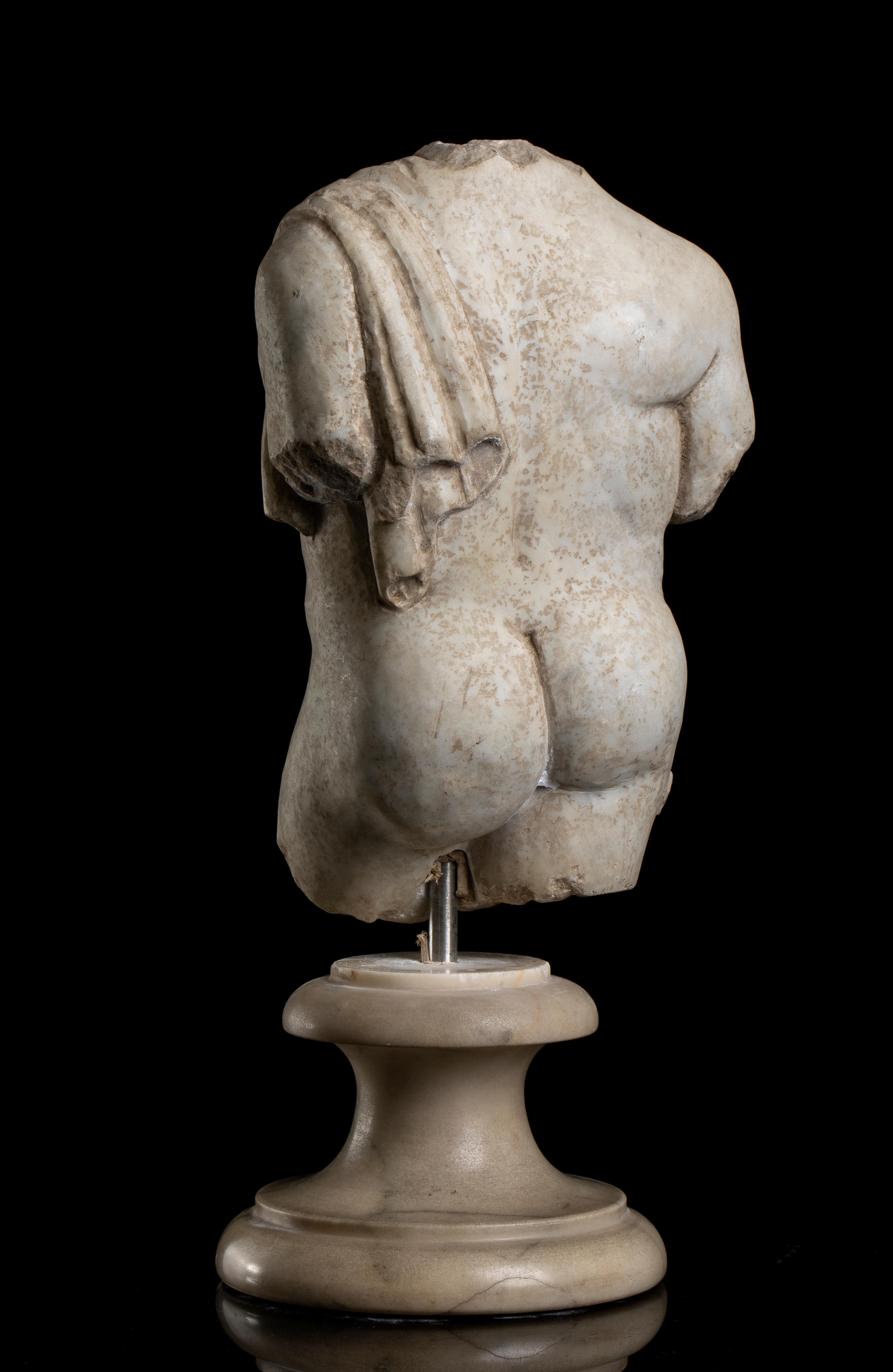 Skulptur Torso aus weißem Marmor der Herakel, Skulptur  Klassisch-klassisches italienisches Grand Tour-Stil  im Angebot 3