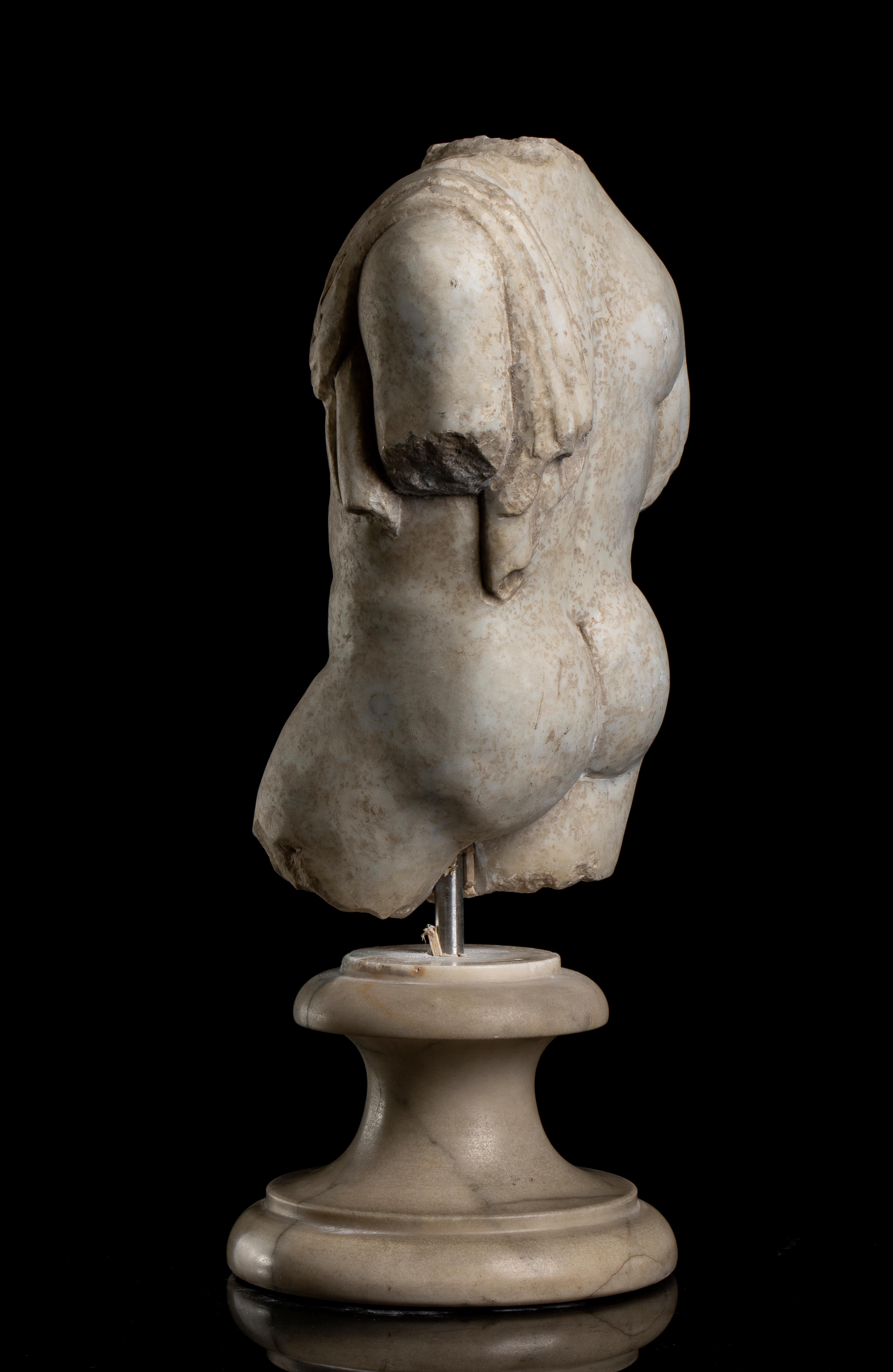 Skulptur Torso aus weißem Marmor der Herakel, Skulptur  Klassisch-klassisches italienisches Grand Tour-Stil  im Angebot 4