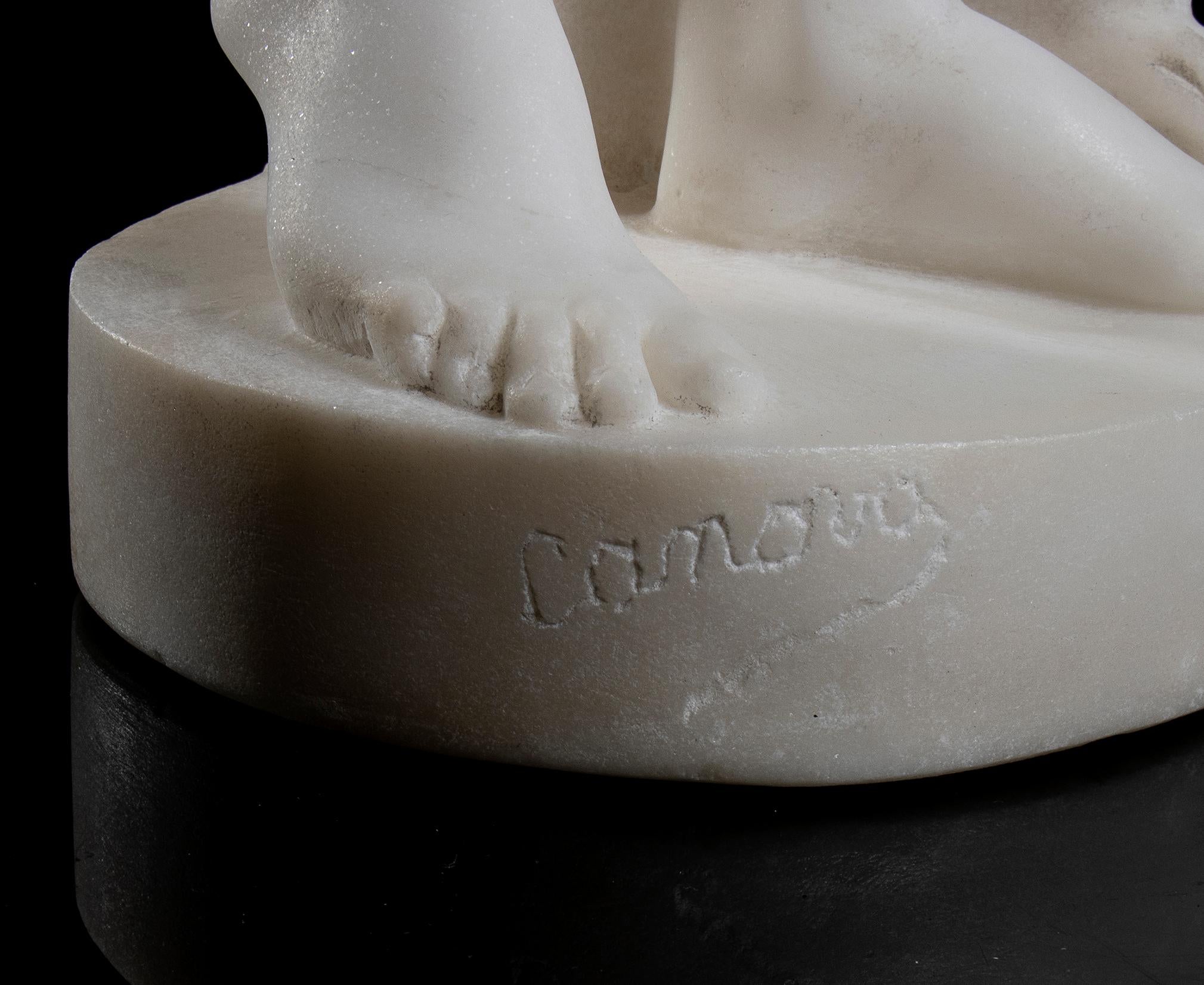 Sculpture Vénus de Médicis Marbre Blanc 19ème Siècle Signée Nu Classique  en vente 9