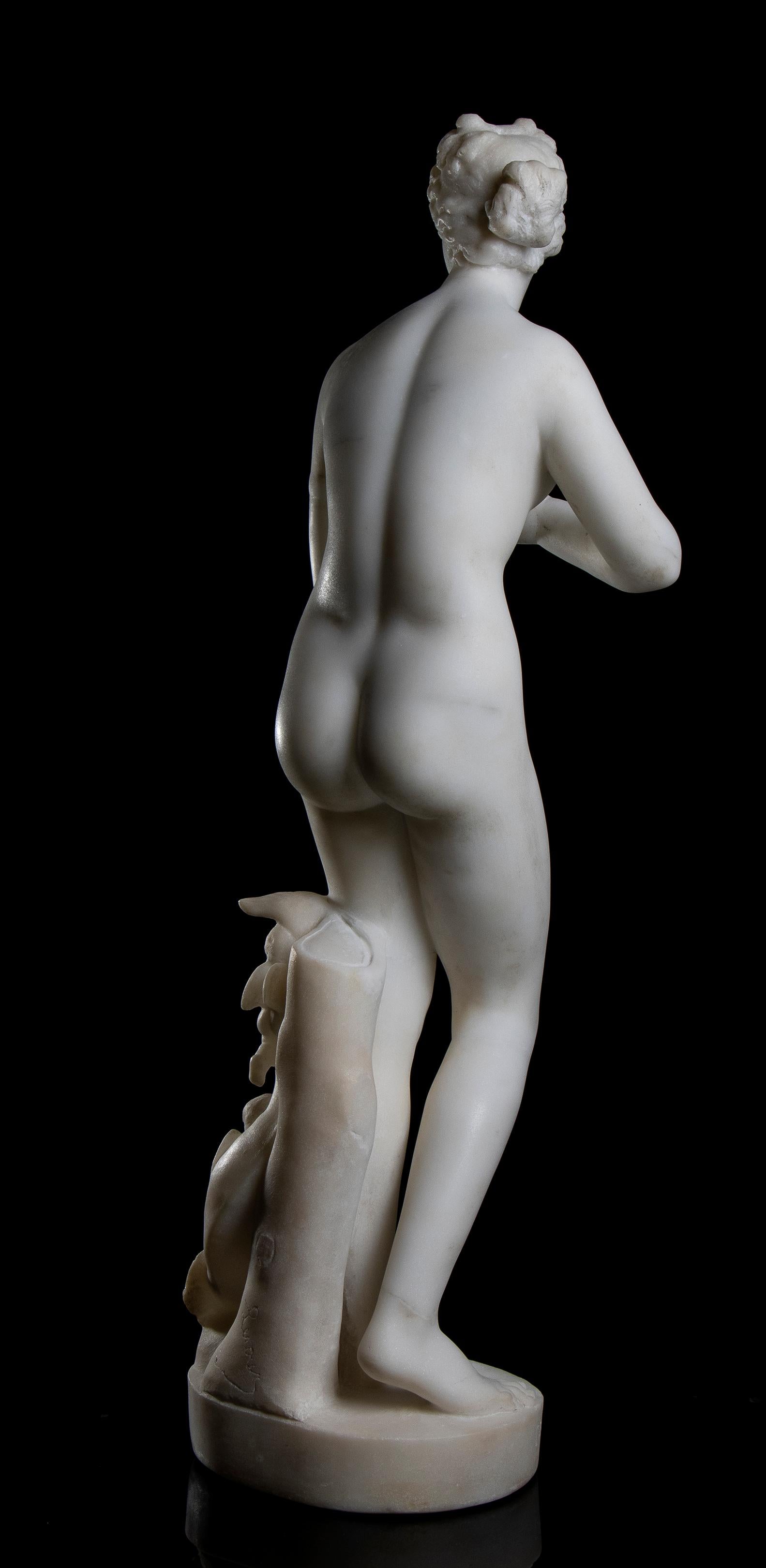 Sculpture Venus de' Medici White Marble 19th Century Signed Nude Classical  For Sale 4