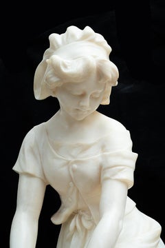 Sculpture ancienne en albâtre Napoléon III. Période du 19ème siècle.