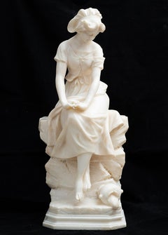 Sculpture ancienne en albâtre Napoléon III. Période du 19ème siècle.