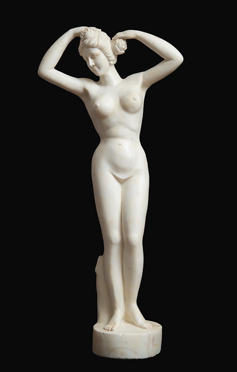 Unknown Figurative Sculpture - Antique sculpture in white statuary marble height 148cm. Rome 19th century.