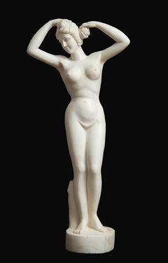 Scultura antica in marmo bianco statuario altezza 148cm. Roma XIX secolo.