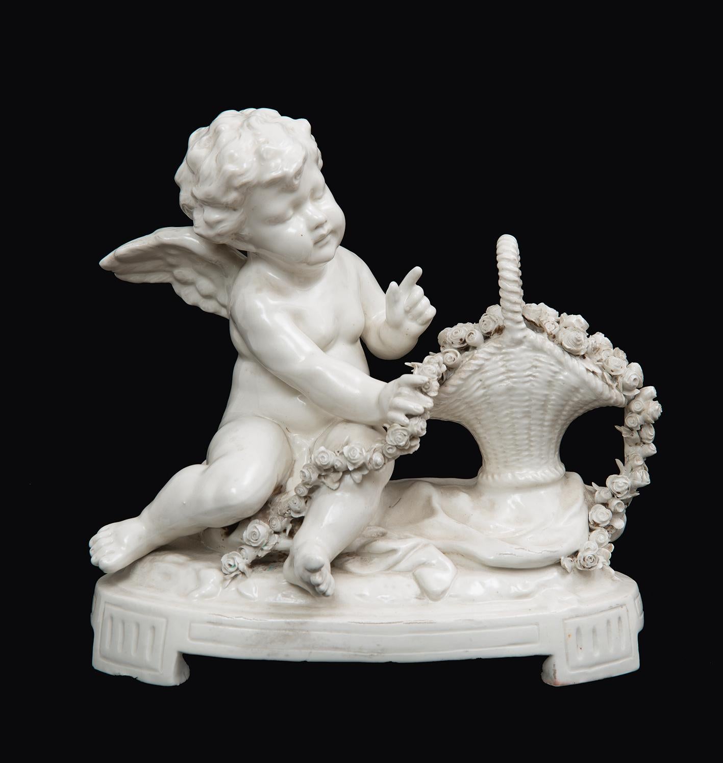 Unknown Figurative Sculpture - Capodimonte porcelain antique sculpture 20sec