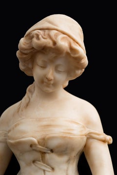 Sculpture française ancienne en albâtre Napoléon III signée Le Roy. xIXème siècle