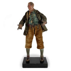 Scultura Da Presepe Napoletano Inizio 1800 Raffigurante un Pastore