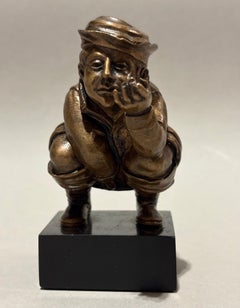 Humoristische Bronzeskulptur für Sammler, Deutschland oder Flandern, 19. Jahrhundert
