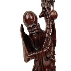Teak wood sculpture of a Sage - circa 1890, China