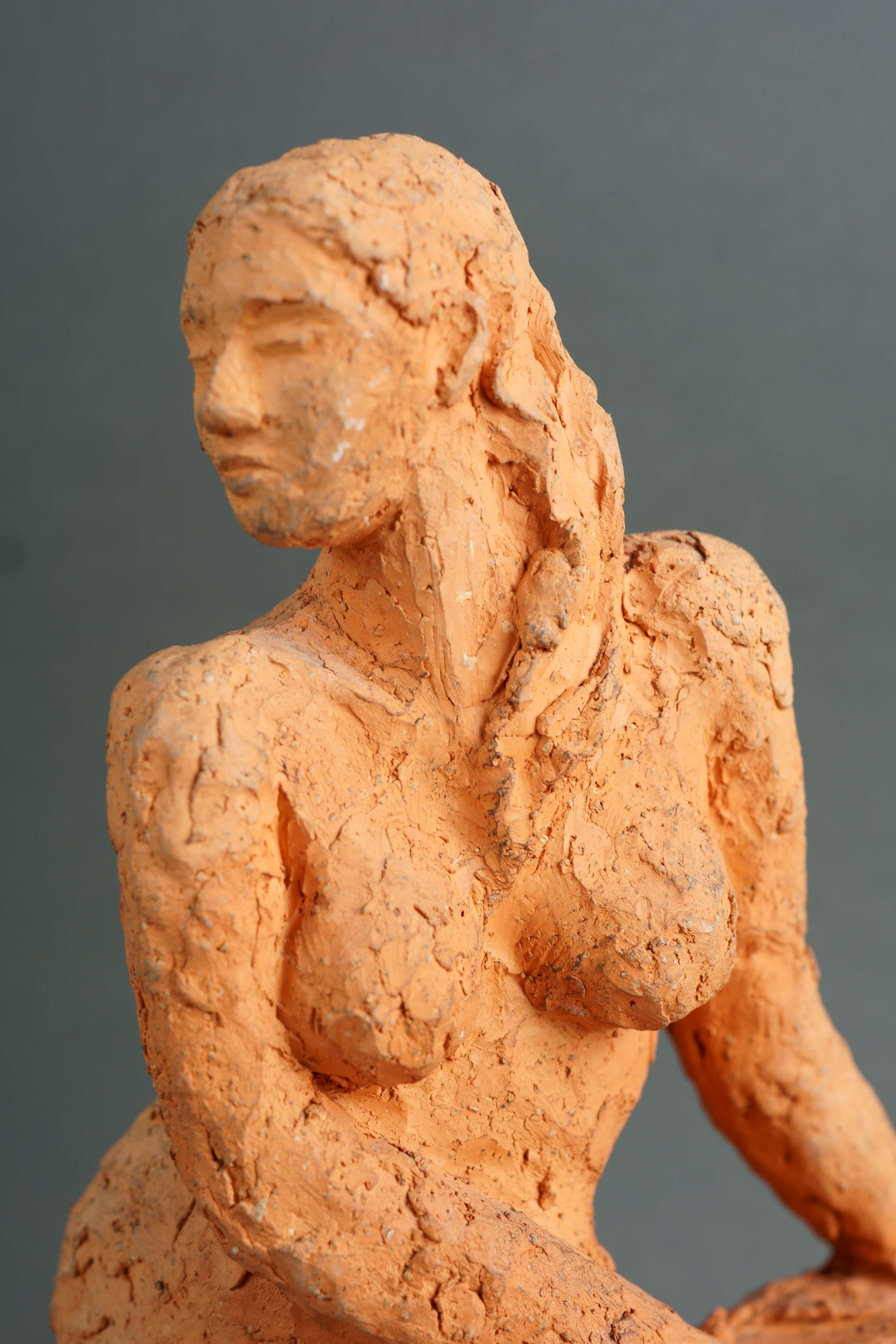 Scultura in Terracotta Nudo di Donna Scuola Moderna XX secolo - Gray Nude Sculpture by Unknown