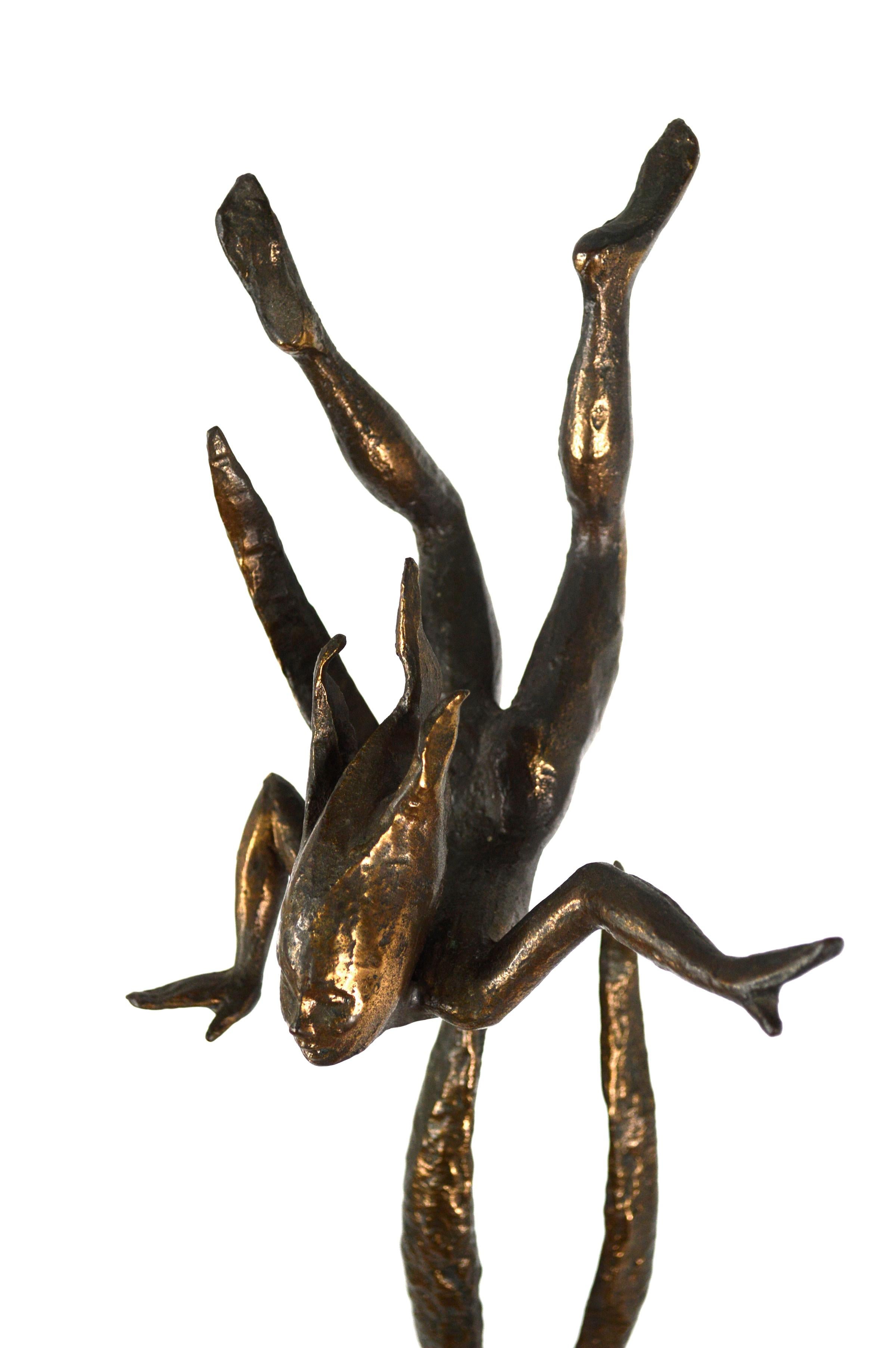 Sea Nymph, Mid Century Modern Brutalist Figurative Bronze Sculpture  1