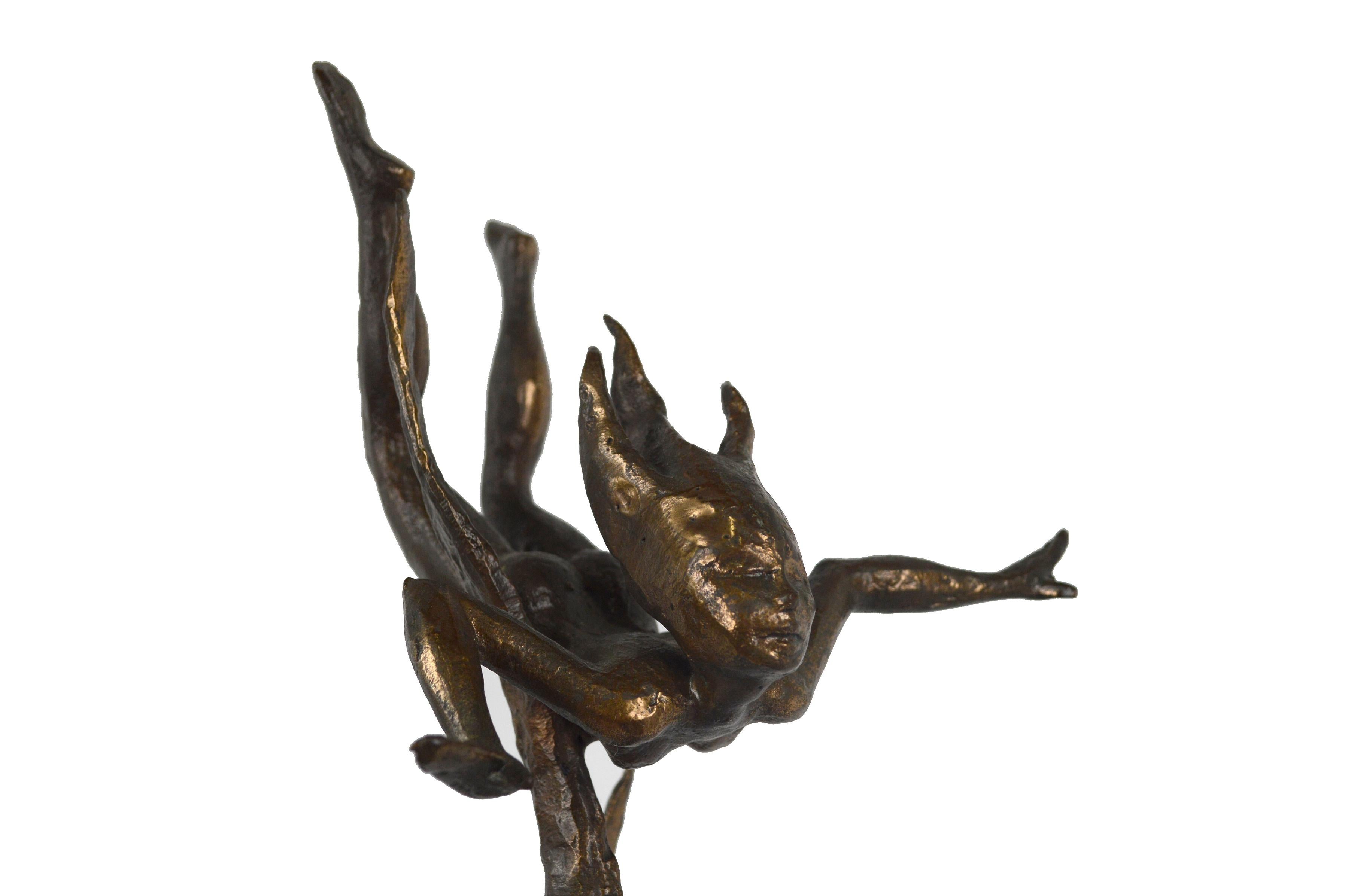 Sea Nymph, Mid Century Modern Brutalist Figurative Bronze Sculpture  4