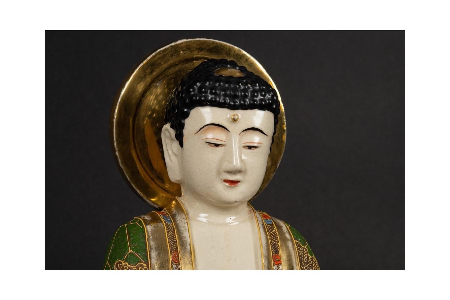 Buddha Amida Nyorai giapponese seduto ; Inizio del XX secolo. in vendita 2