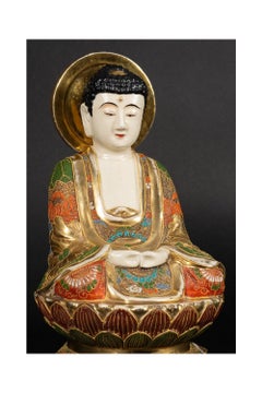 Seated Japanese Amida Nyorai Buddha ; Early 20th century.