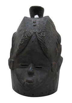 Vintage "Secret Society Mask-Sierra Leone W. Africa, " Wood created circa 1930