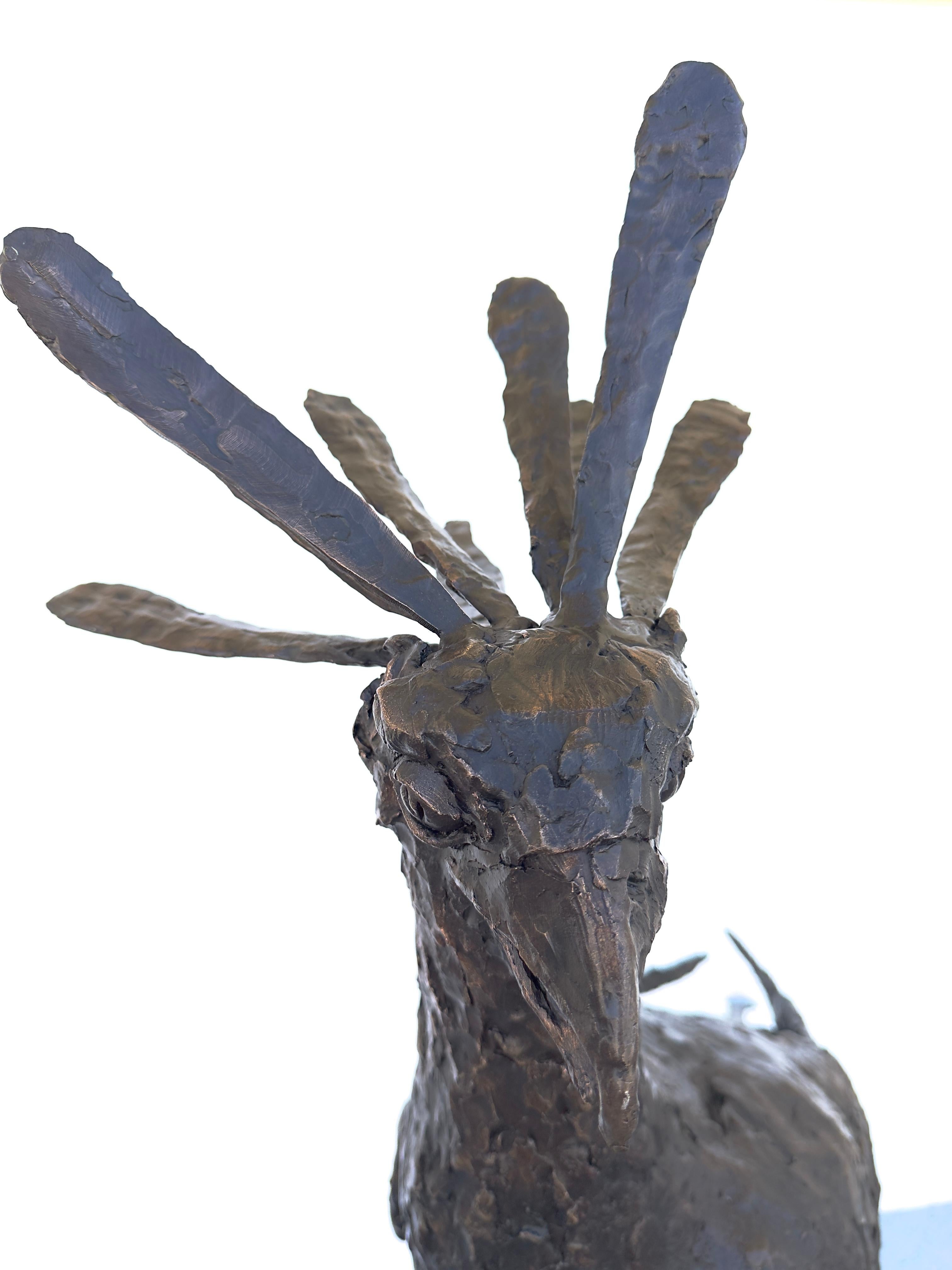 Escultura de bronce de pájaro grande en venta 7