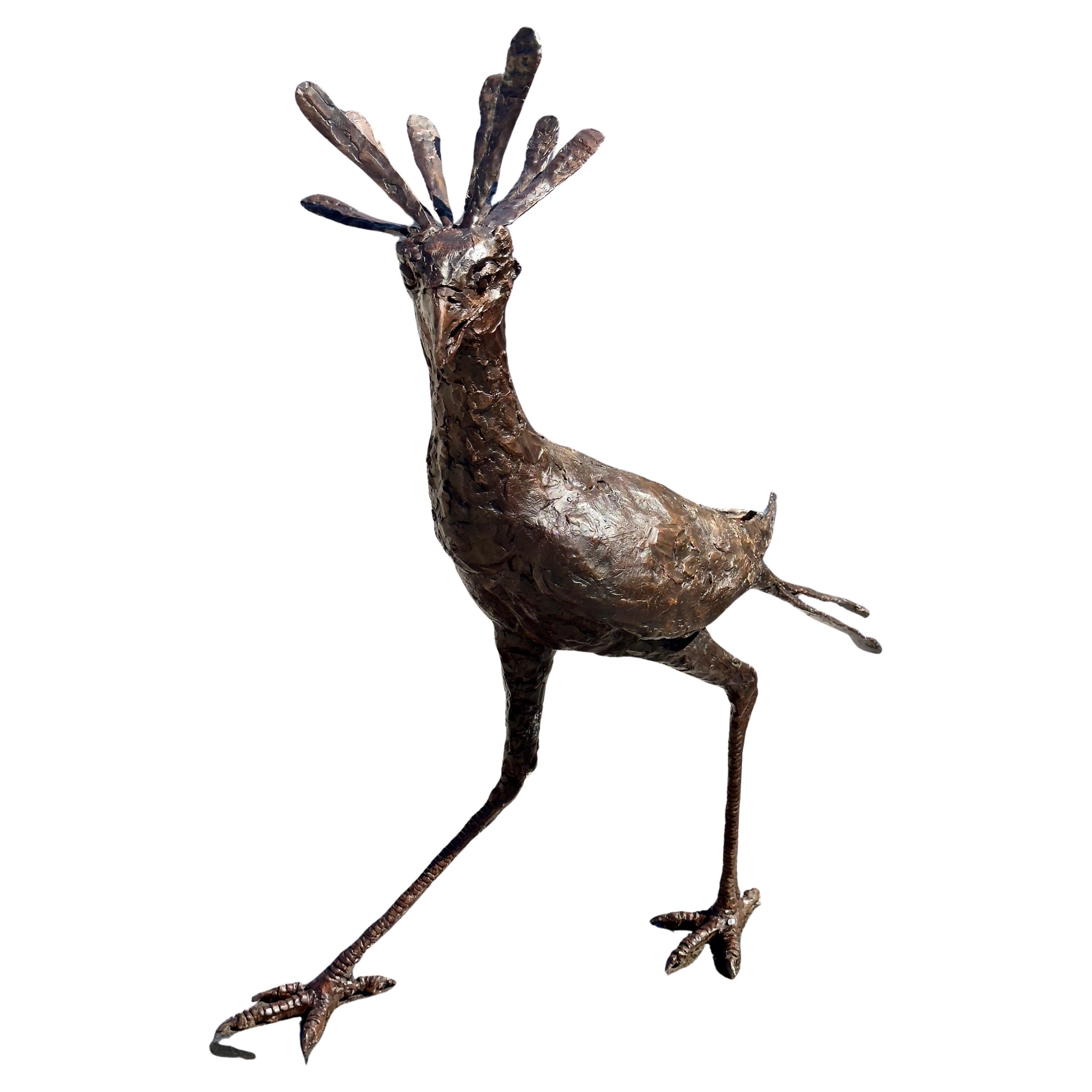 Escultura de bronce de pájaro grande en venta 5