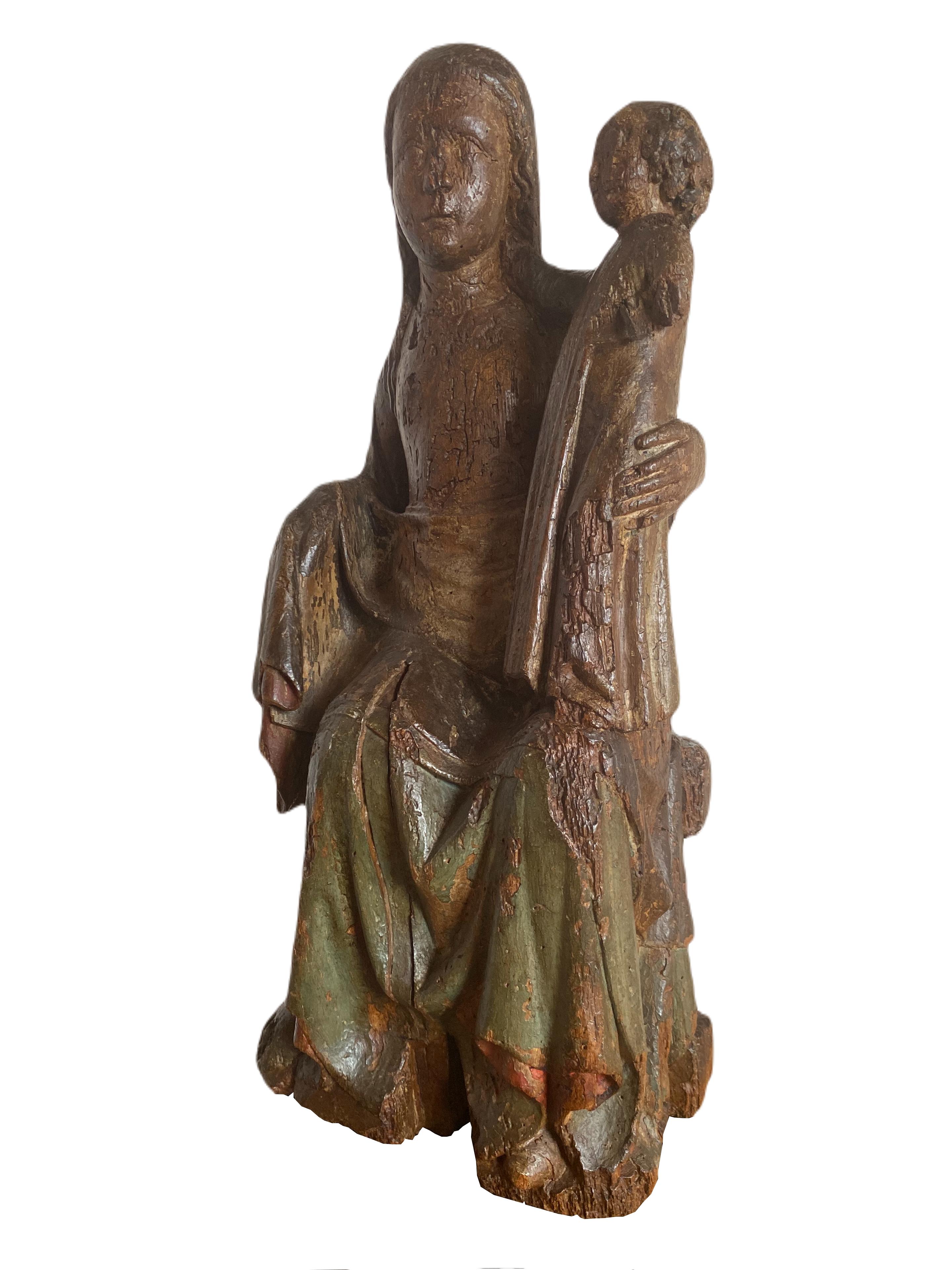 Sedes Sapientiae. Mosan Virgin with Child. - Sculpture by Unknown