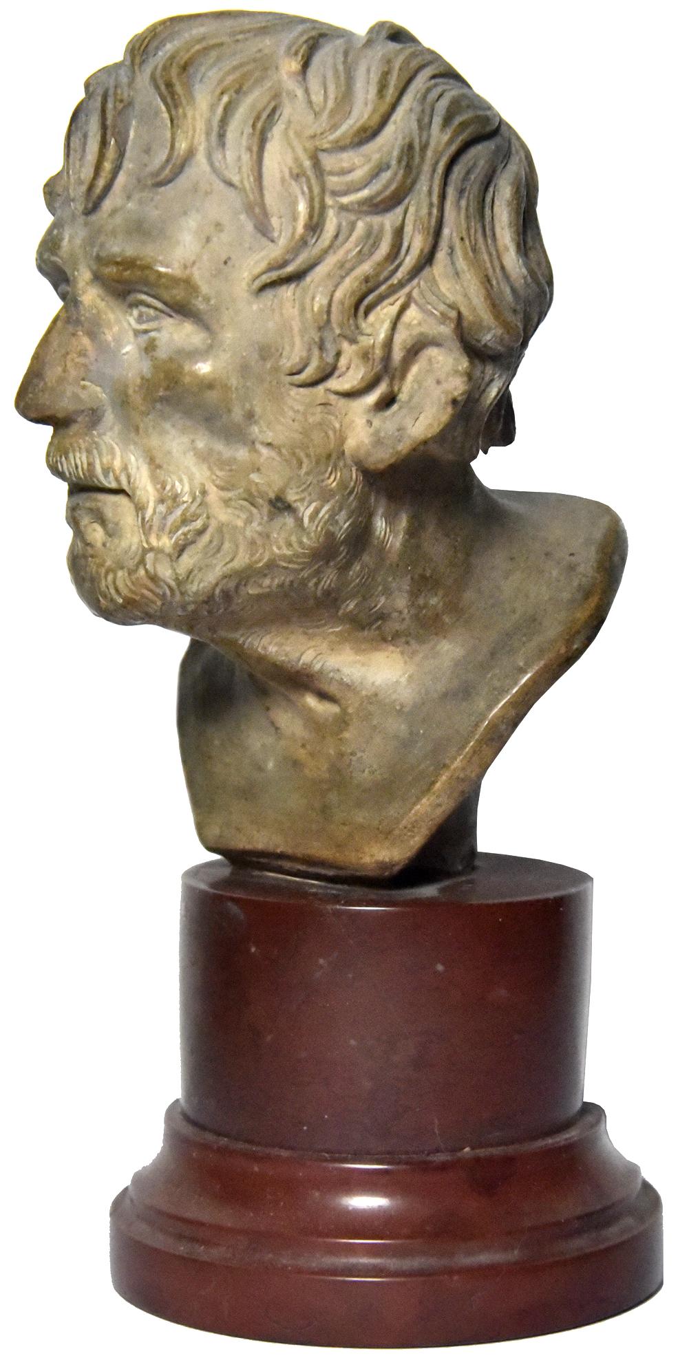 Seneca neo-classical bust in patinated terracotta - Sculpture by Unknown