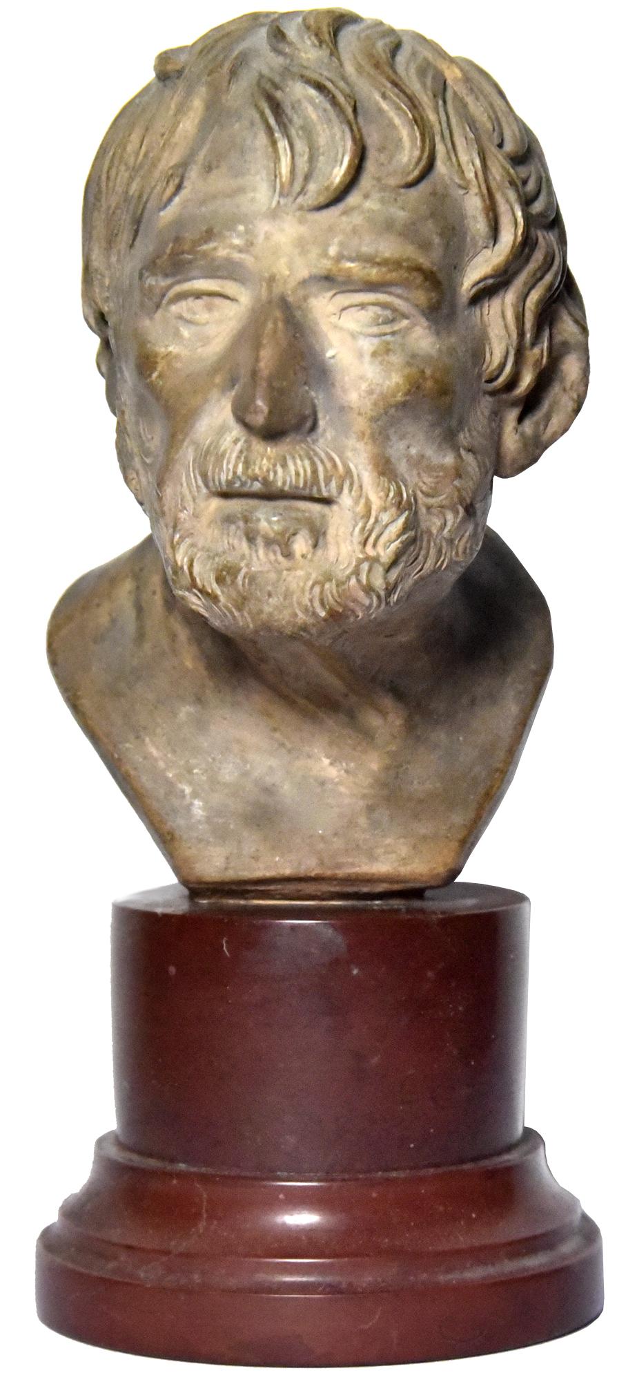 Seneca neo-classical bust in patinated terracotta - Baroque Sculpture by Unknown