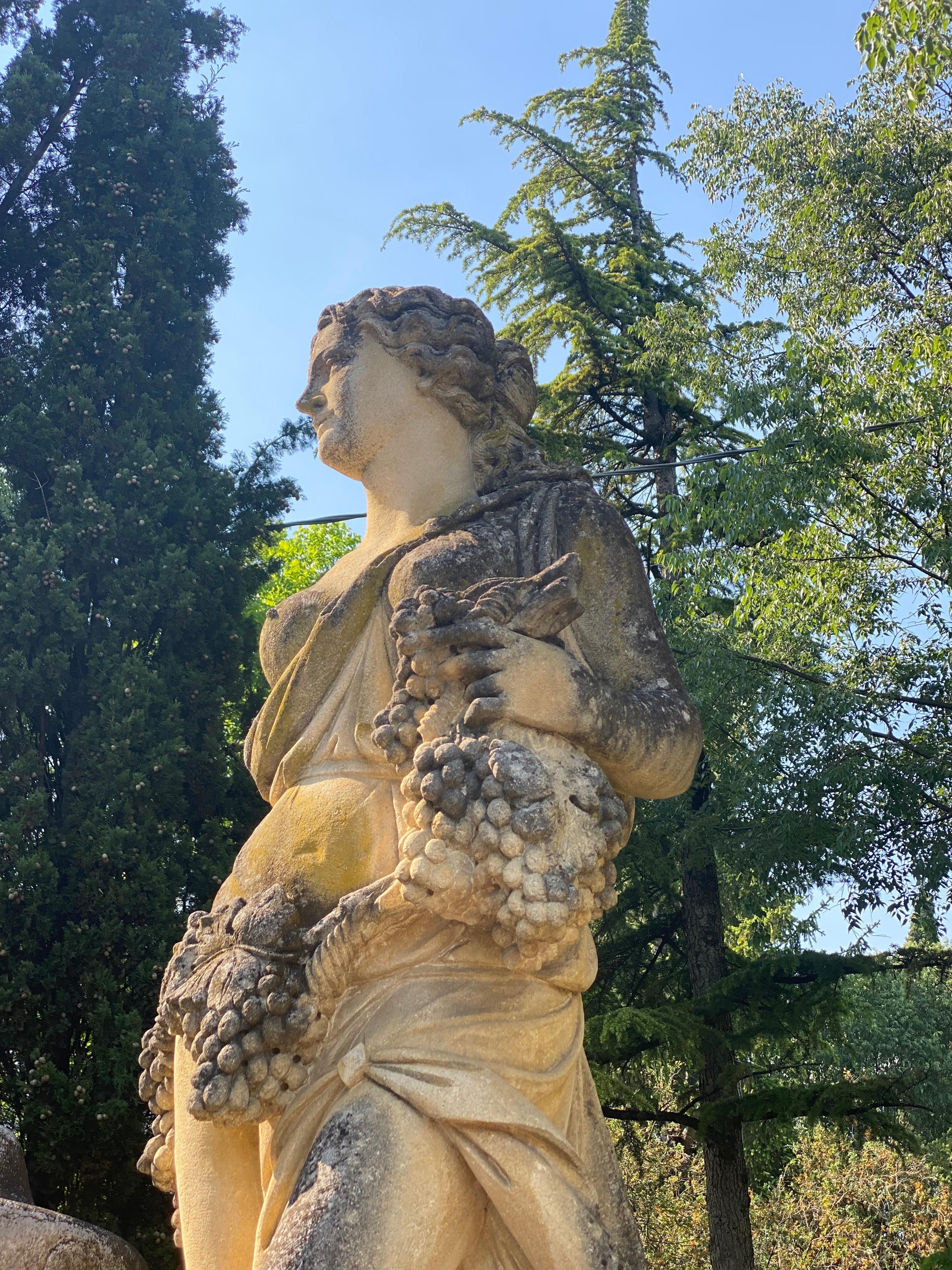 Set of Extraordinary Italian Stone Statues Representing the Four Seasons 6