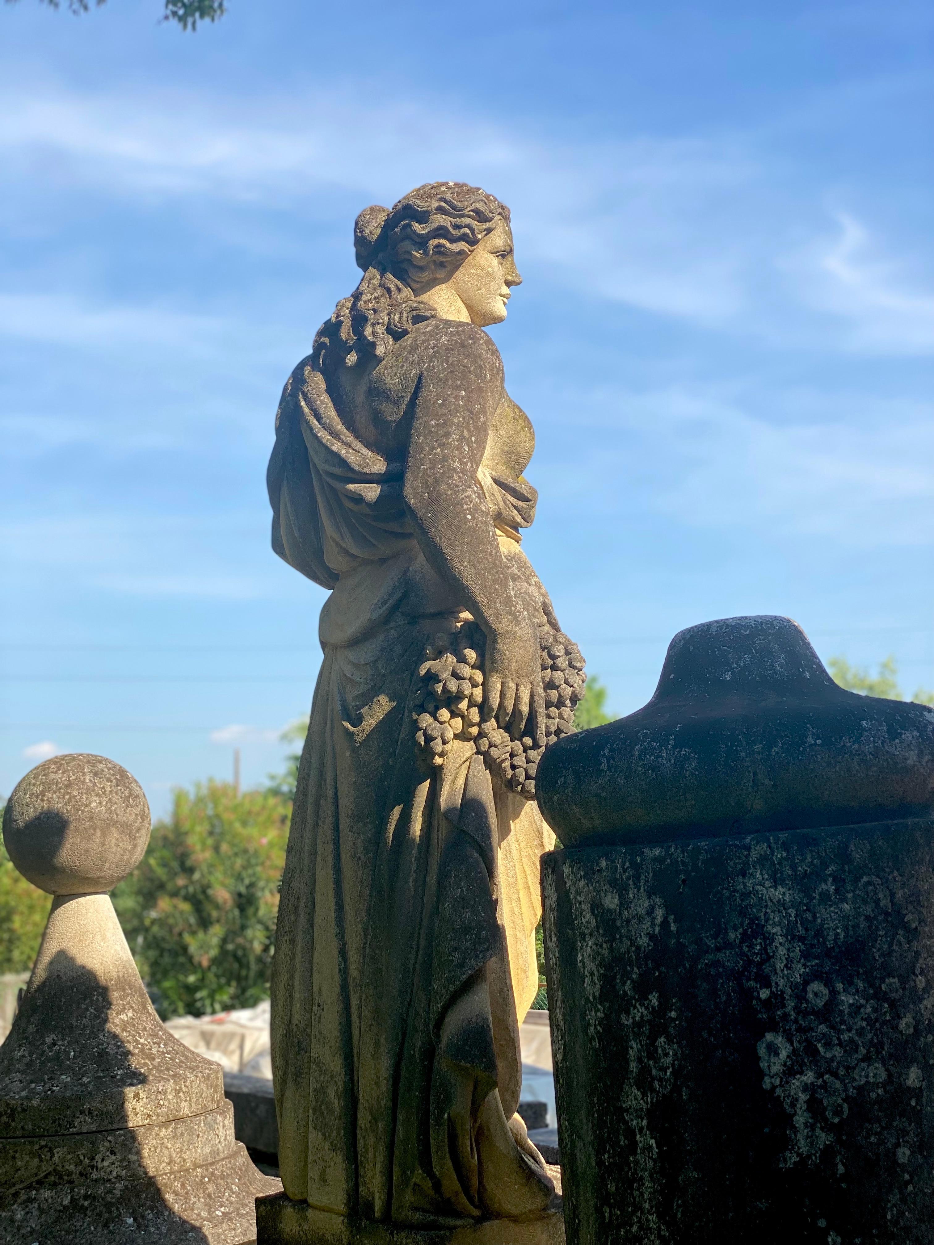 Set of Extraordinary Italian Stone Statues Representing the Four Seasons 8