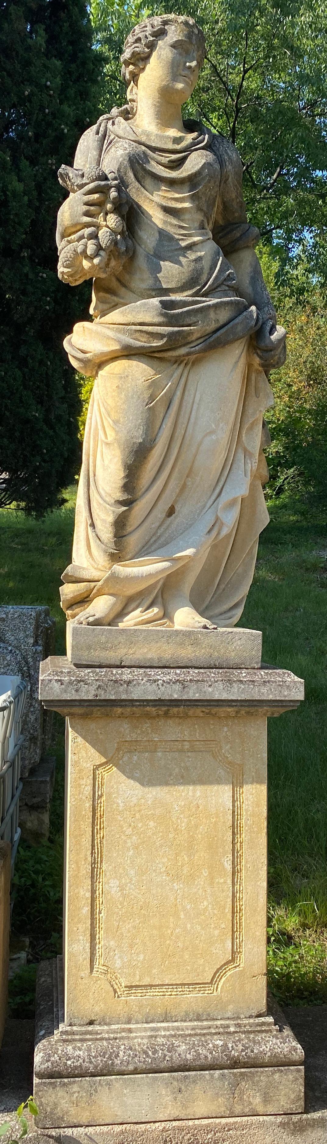 Set of Extraordinary Italian Stone Statues Representing the Four Seasons - Sculpture by Unknown