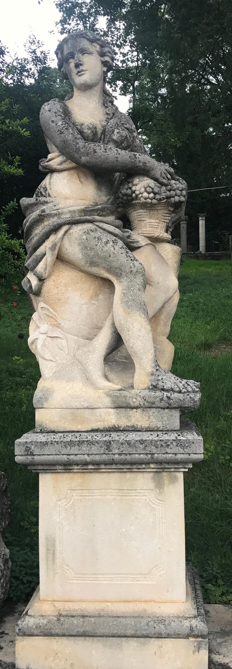 Unknown Set of Extraordinary Italian Stone Statues Representing the