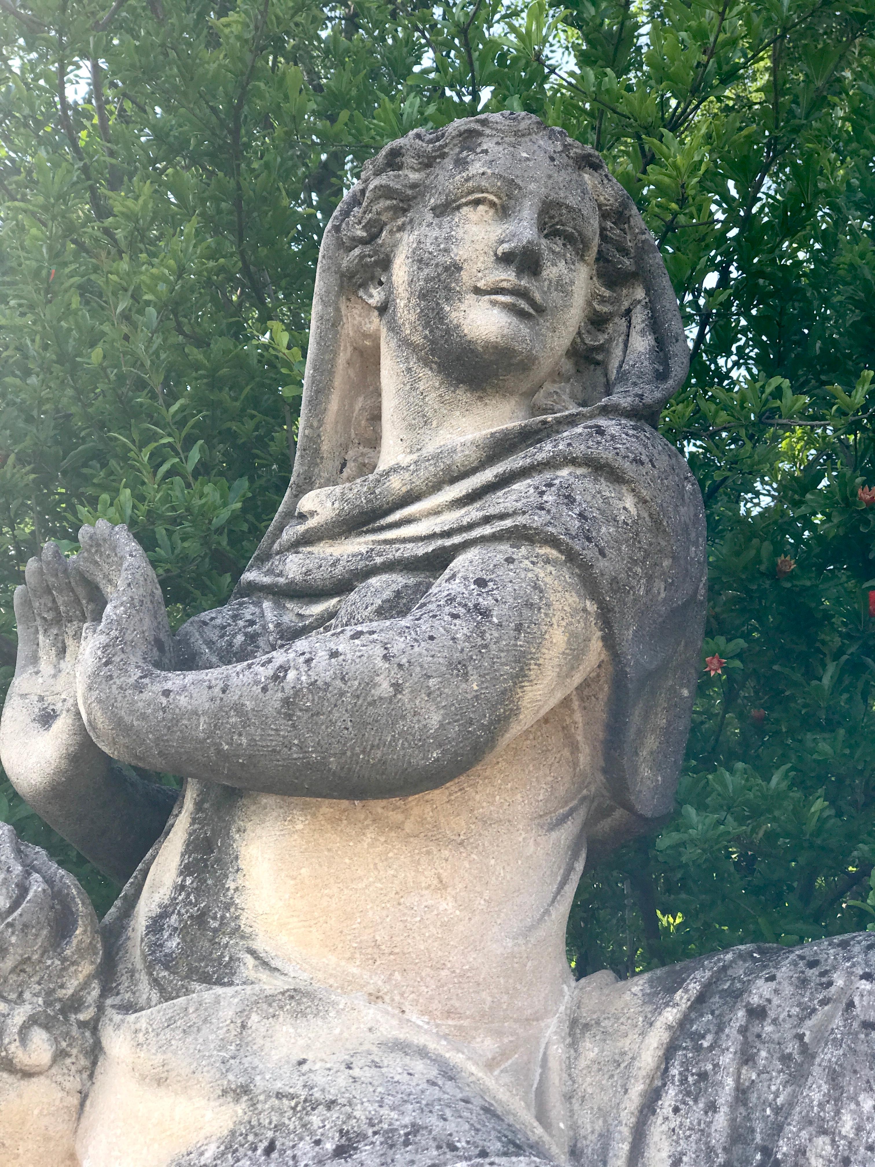 Set of Extraordinary Italian Stone Statues Representing the Four Seasons 1