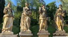 Set of Extraordinary Italian Stone Statues Representing the Four Seasons