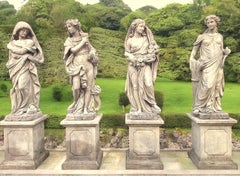 Set of Extraordinary Italian Stone Statues Representing the Four Seasons