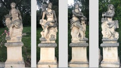 Set of Extraordinary Italian Stone Statues Representing the Four Seasons