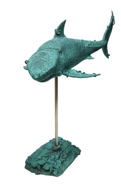 Shark, Bronze Sculpture by Volodymyr Mykytenko, 2014