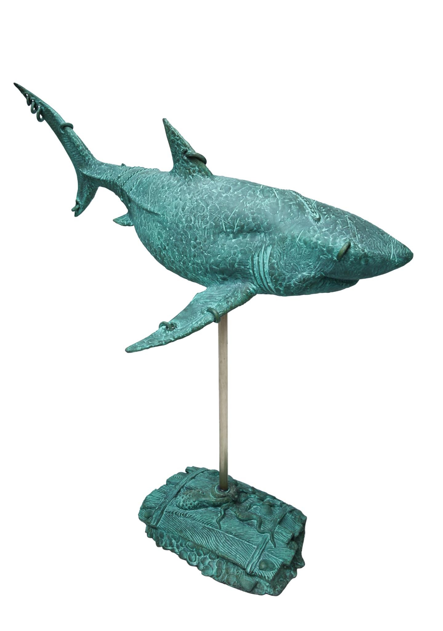Volodymyr MYKYTENKO Figurative Sculpture - Shark, Bronze Sculpture by Volodymyr Mykytenko, 2014
