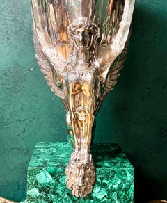 Silver Plated Urn on Malachite Base