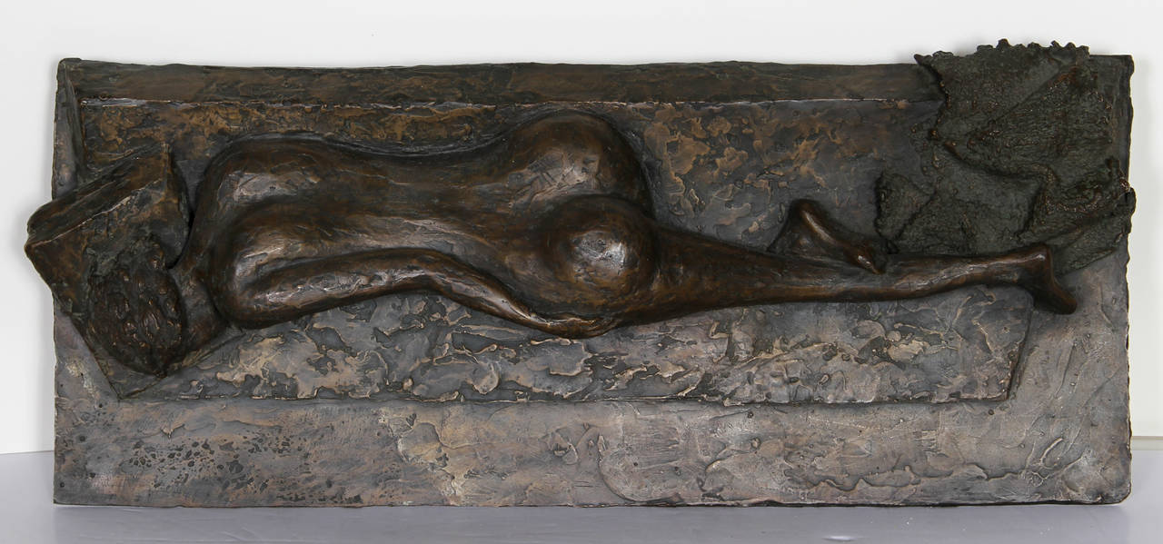 Unknown Figurative Sculpture - Sleeping Nude Woman Bronze Sculpture