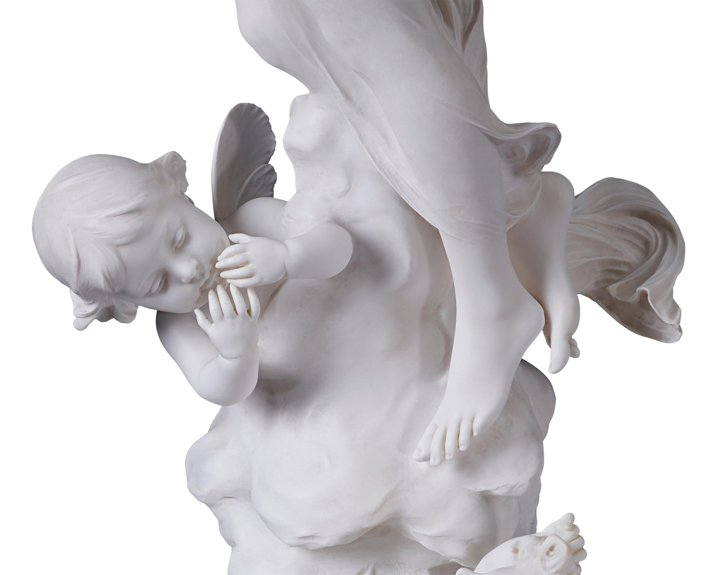Sogno d'Amore Italian Marble - Gray Figurative Sculpture by Unknown